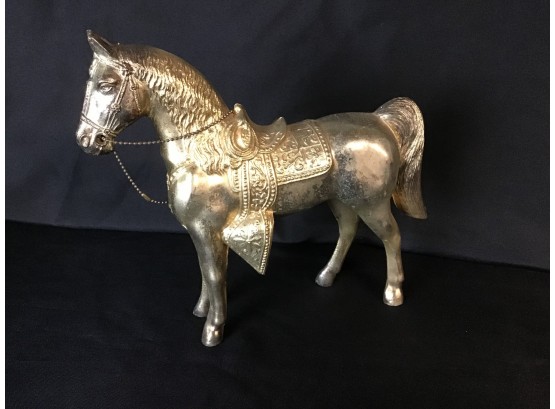 HEAVY Signed Gold Toned Horse