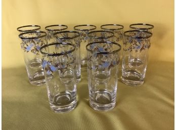 Silver And Blue Vintage Glasses