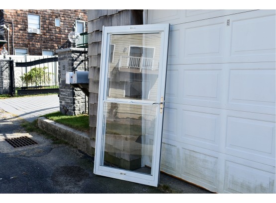 LARSON Tradewinds White Full-View Aluminum Storm Door / Screen Door With Retractable Screen 36-in X 76-in