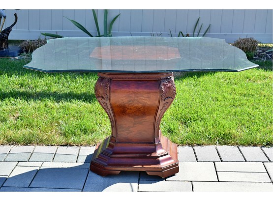 Bombay 'Hamilton' Serpentine Glass Pedestal Dining Table  54' $1,348.00