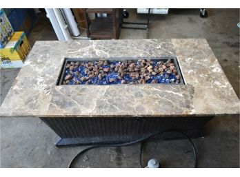 Gas Fire Table With Marble Surround (as Is)