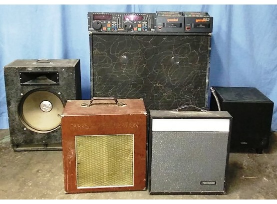 Lot Of PA Speakers & DJ CD Players, Some Working & Some For Parts Or Repair