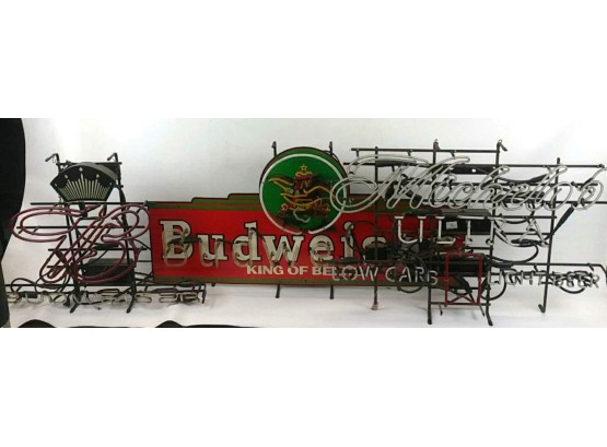 Lot Of 3 Neon Beer Signs For Parts Or Repair--Budweiser & Michelob