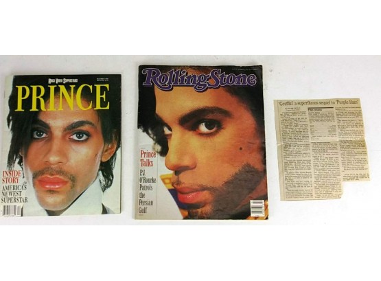 Lot Of 2 Prince Collectibles: Vintage Magazines W/Prince Cover Stories