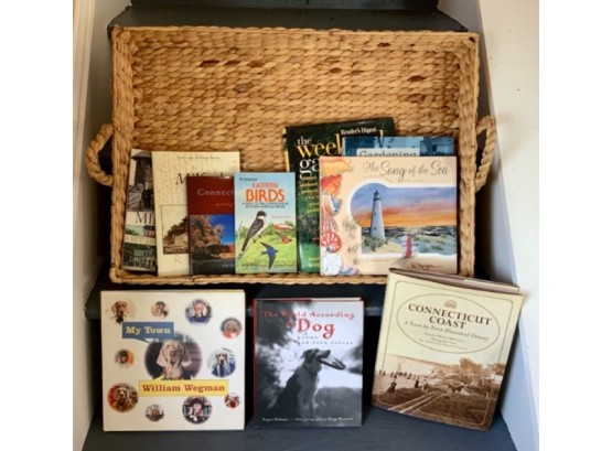 Coffee Table Books & Large Basket