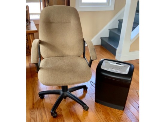 Office Chair & Staples Shredder