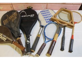 Grouping Of Tennis, Racket Ball & Badminton Racket's By Head, Wilson, Prince Pro, Prowess  & Magnan