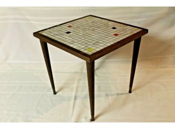1950's Mid Century Mosaic Tile And Oak Wood Table - Looks Hand Laid