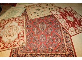 Group Of 5 Vintage Hand Knotted/tufted Rugs -westport Company & Others