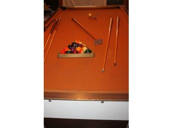 Vintage Pool Table By Superior With 4 Cue Sticks, Bridge & Original Balls(See Description)
