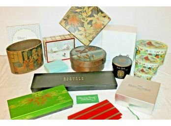 Collection Of Decorative Boxes Includes Tiffany, Wood Duck Box, Schoble, Cardinal Nesting Boxes, Bergdorf Gdmn