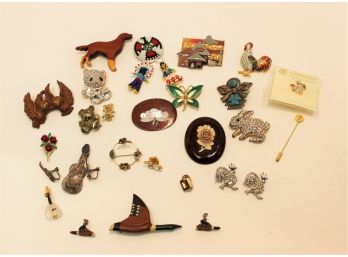 Vintage Mixed Assortment Of Whimsical Pins/Brooches