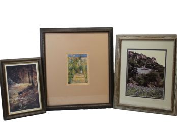 Set Of Three Vintage Landscape Scenes - One Is Signed(Unknown)