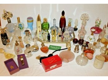 Lot #4 Of Collectible Perfume/Avon Bottles With Balenciaga, Shalimar, Guerlain & Vanity Tray - All Are Vintage