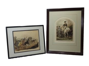 Two Nicely Framed Prints 'Put None But Americans On Guard Tonight' And ' Trip To Versailles'