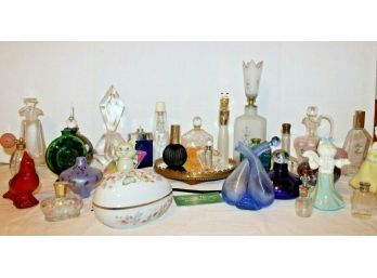 Lot #2 Of Collectible Perfume/Avon Bottles With Atomizer's & Vanity Tray - All Are Vintage