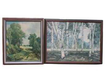 Vintage Pair Of Landscapes One Signed By Luigi Lucioni 1953