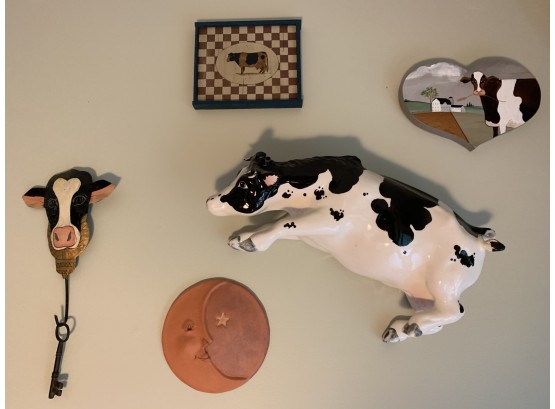 Cow Lot, Ceramic Cow Signed