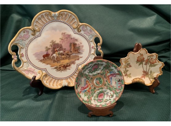 Three Decorative Porcelain Pieces- Dresden, Royal Worcester And More