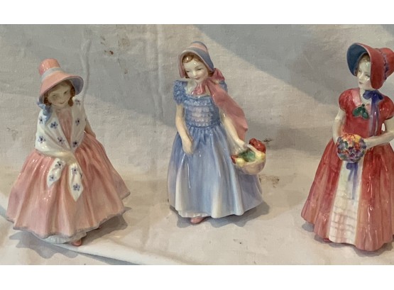 Three Daulton Figurines-  Wendy, Diana, And Lily