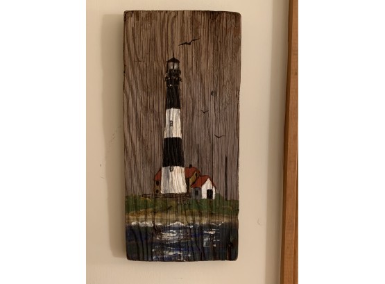 Painted Lighthouse On Plywood