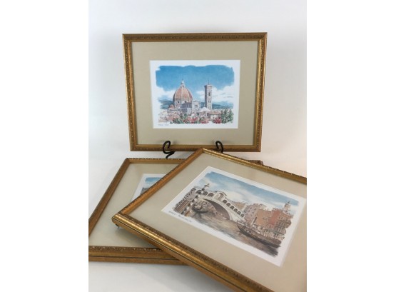 Set Of Three Framed Prints Of Italian Landmarks