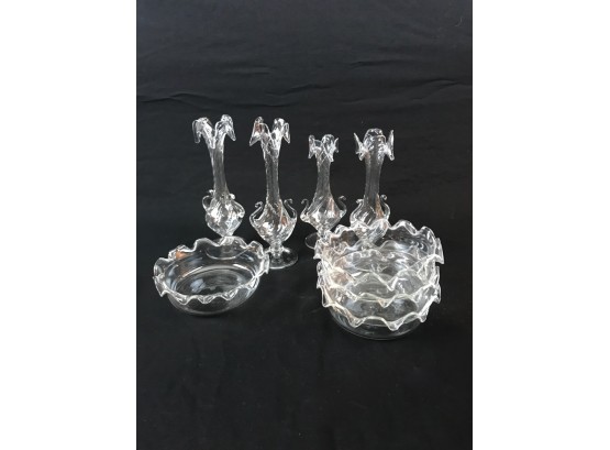 Hand Blown Vase And Candy Dish Collection