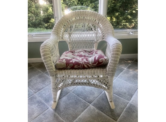 True Wicker Rocking Chair With Removable Cushion