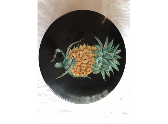 Rare Villeroy & Boch Black Forest Porcelain Large Round Trinket Box W/Pineapple