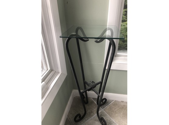 Glass Top Wrought Iron Plant Stand