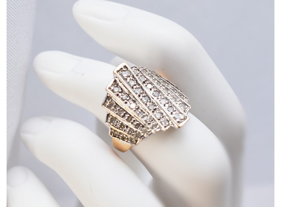 Diamond Cluster 14k Gold Ring 7 Grams (size 5.5)
