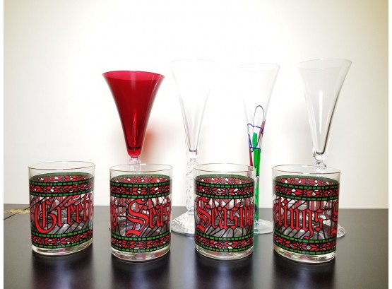 8pcs Assorted Holiday Glassware