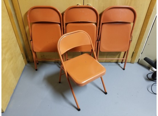 Set Of 4 Uniquely Colored Folding Chairs