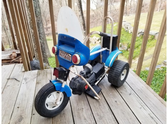 Vintage Traffic Patrol Police Motorcycle Pedal Toy By Pines
