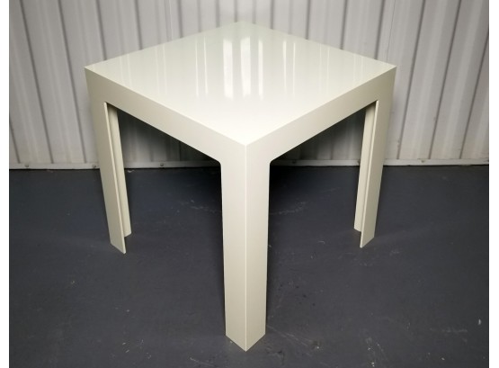 Modern Lacquered White Acrylic Side Table