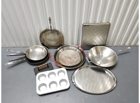 Assorted Cookware Featuring All-Clad Wok (MSRP $299)
