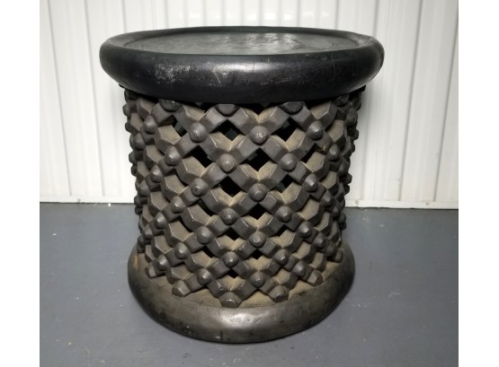 Pottery Barn African Bamileke Carved Wood Accent Table
