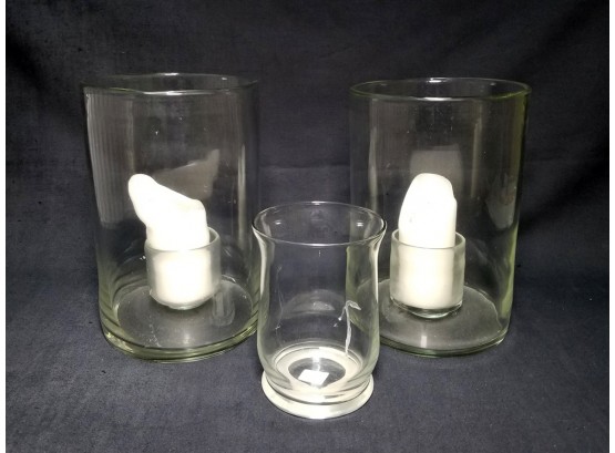Libbey Glass & Others Large Hurricane Candleholders