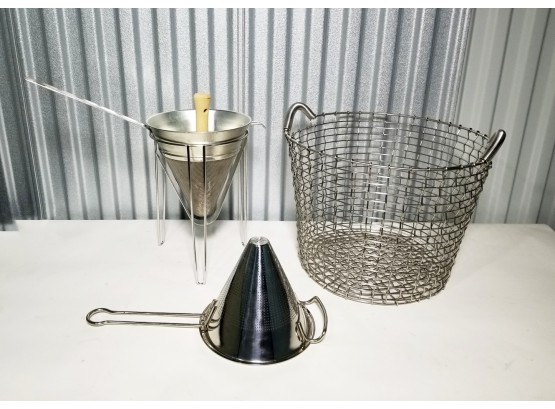2 Strainers Including Rosle & Metal Mesh Wire Basket