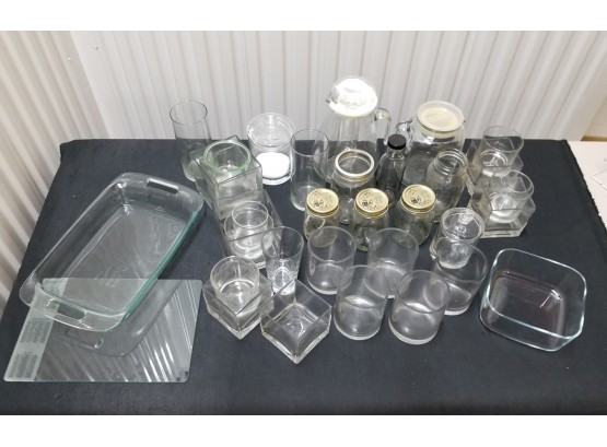 Large Assortment Of Kitchen Glassware