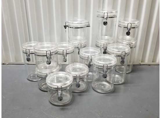 14 Glass Lidded Rice/Grain Storage Canisters