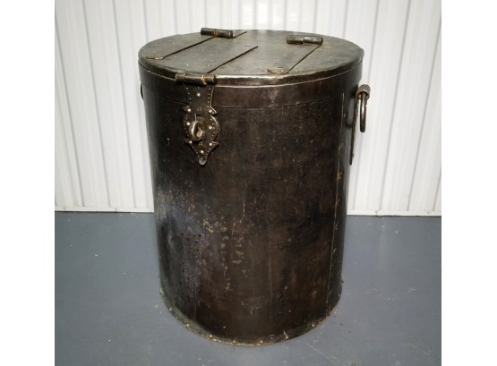 Antique Metal Barrel Style Ballot Box (A)