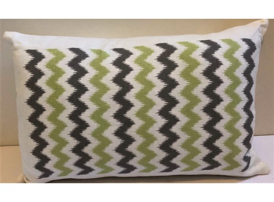 Ox Bow Decor Lime And Chocolate ZigZag Ikat Pillow - BRAND NEW