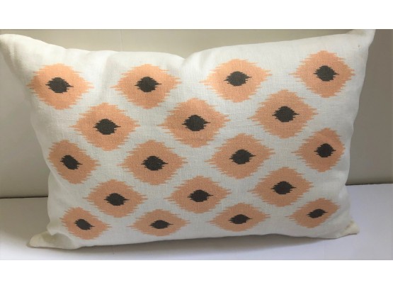 Ox Bow Decor Apricot And Chocolate Hexagonal Ikat PIllow - BRAND NEW