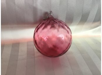 Hand Blown Pink Glass Ball