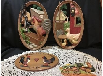 Rooster Plaque Lot
