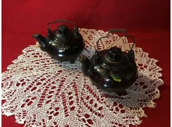 Very Old Tea Pot Salt And Pepper Shakers