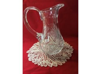 Large Heavy Glass Pitcher