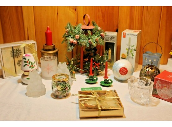 New & Vintage Christmas Candle's With Mikasa, Nachtmann, Bill Blass - Votive's, Candlesticks, Warmer's Etc.