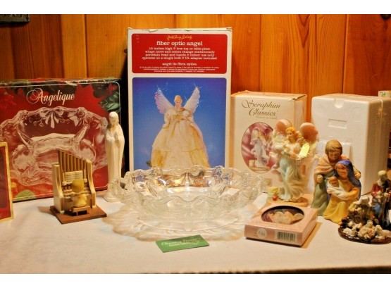 Fiber Optic Angel, Angelique & Mikasa Crystal, Gorham Ornament, Goebel, R&R By Roman Christmas Figure's & More